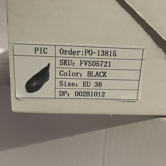 FEVERSOLE Women Size 6 Shoes Soft Cushion Black Elastic Adjustable Ballet - Picture 8 of 12